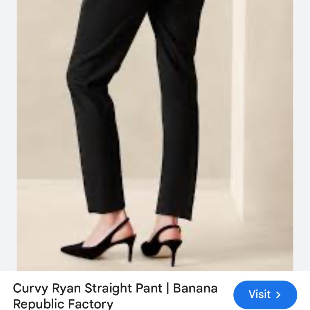 Banana Republic Ryan Curvy Fit Trousers – Size 12 – Black – EUC